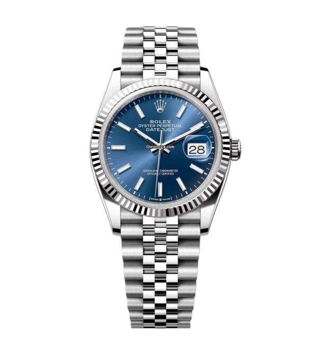 Rolex Datejust Silver Blue Dial Metal Watch