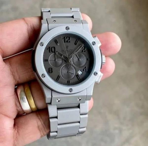 Hublot Silver Grey Automatic Metal Watch