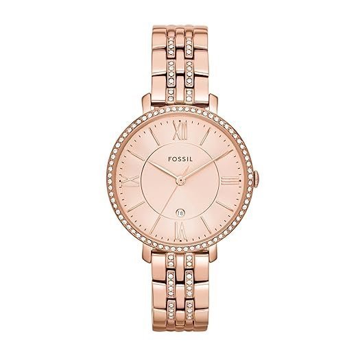 Jacqueline Three-Hand Rose Gold-Tone Stainless Steel Watch